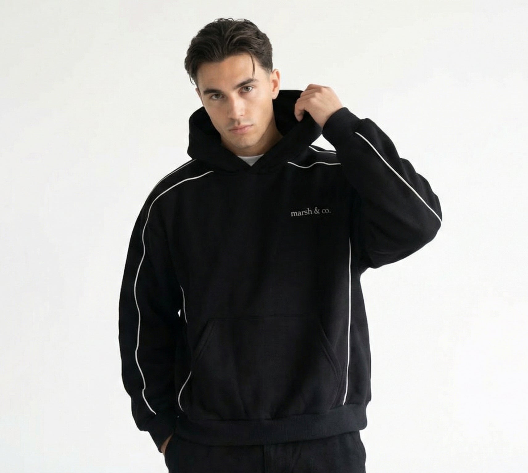 Oversized Cropped Fleece Hoodie