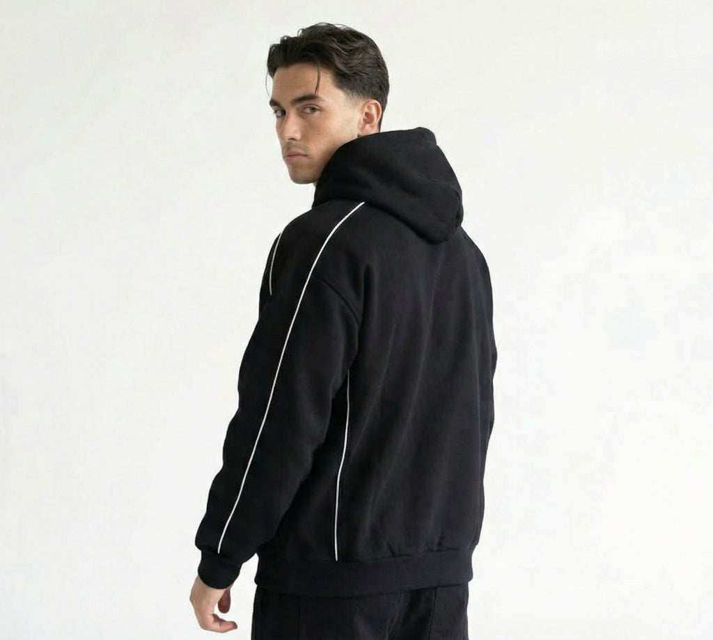 Oversized Cropped Fleece Hoodie